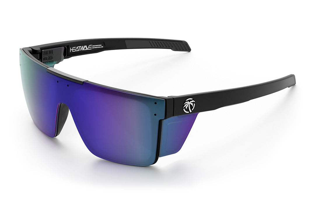 Heat Wave Visual Performance Quatro with black frame, ultra violet lens and matching side shields.