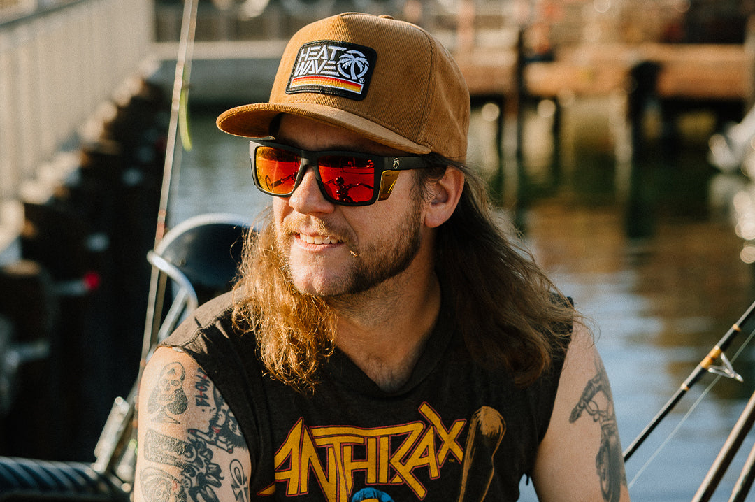 HWV Retro Stripe Hat BROWN CORD